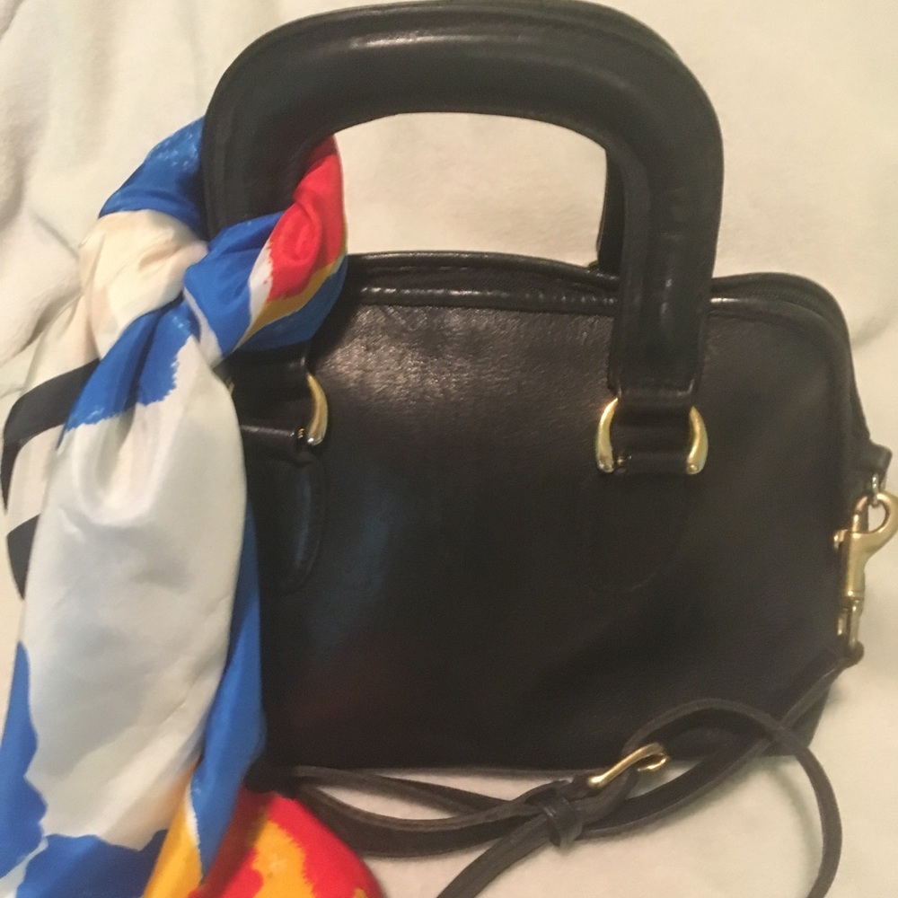 Vintage Black Leather Doctor-Style Satchel Bag